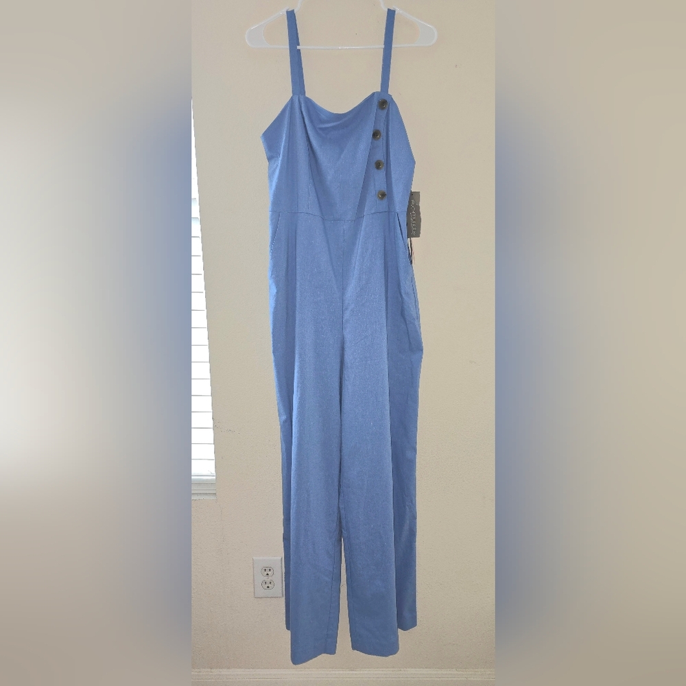 New York & Company Light Blue Jumpsuit (Eva Mendes Collection)